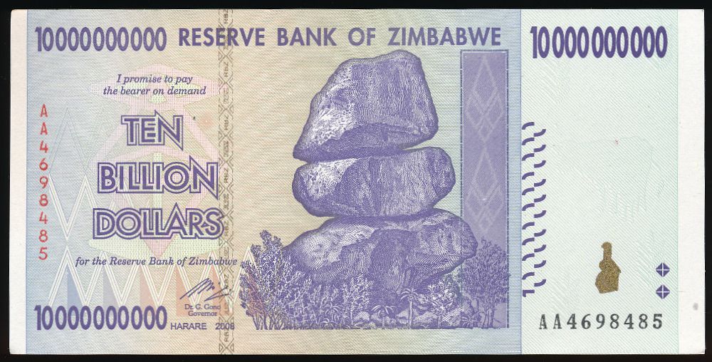 Зимбабве, 10000000000 долларов (2008 г.)