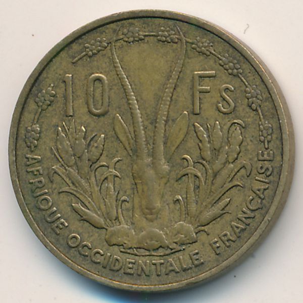 Французская Западная Африка, 10 франков (1956 г.)