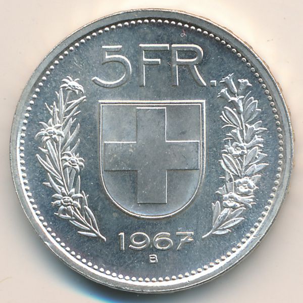 Швейцария, 5 франков (1967 г.)