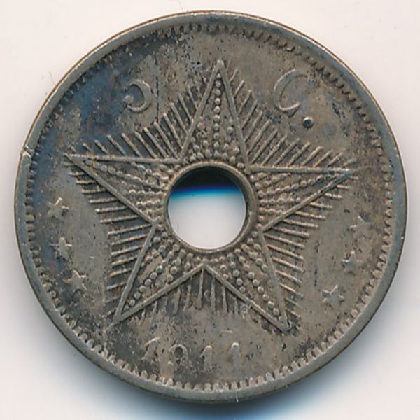 Бельгийское Конго, 5 сентим (1911 г.)