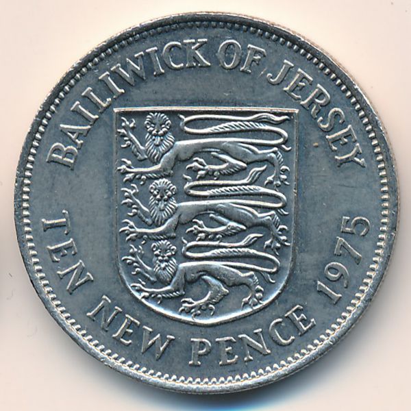 Джерси, 10 новых пенсов (1975 г.)