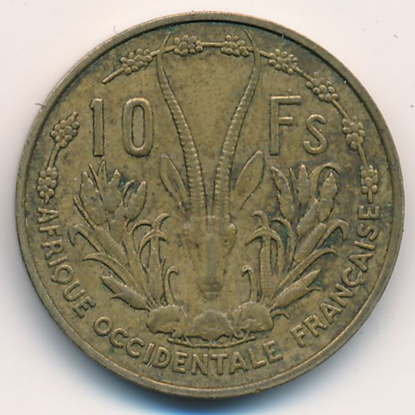 Французская Западная Африка, 10 франков (1956 г.)
