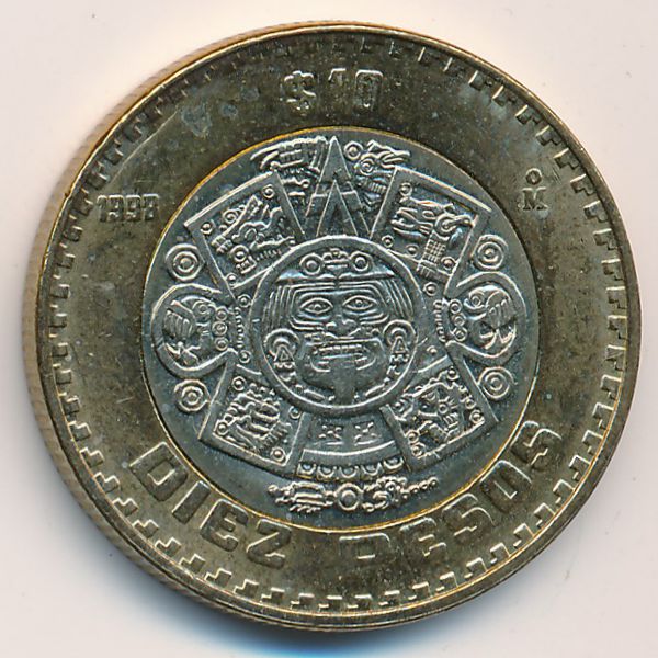 Мексика, 10 песо (1998 г.)