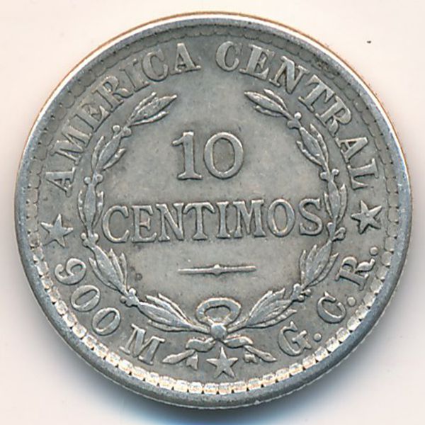 Коста-Рика, 10 сентимо (1910 г.)