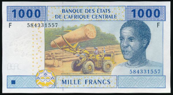 Центральная Африка, 1000 франков (2002 г.)