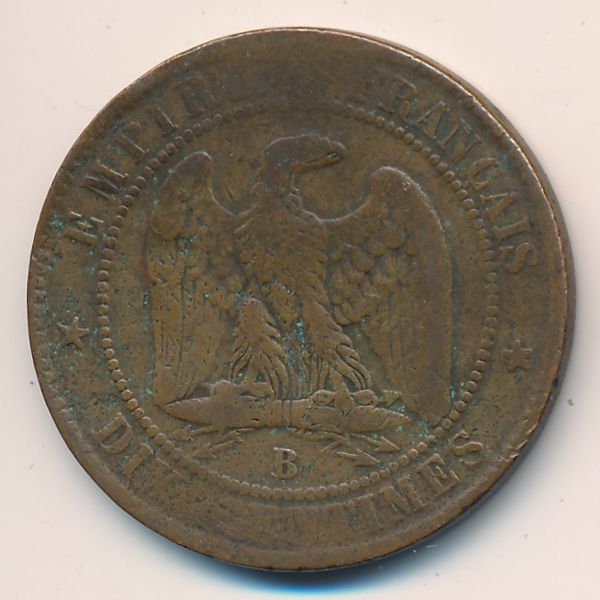 Франция, 10 сентим (1853 г.)
