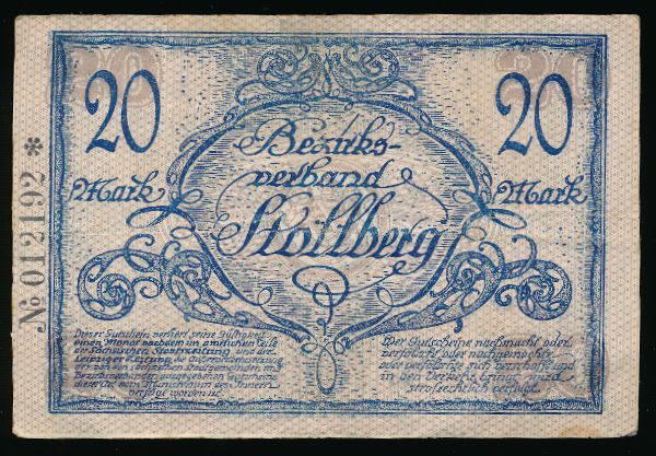 Штрасберг., 20 марок (1918 г.)