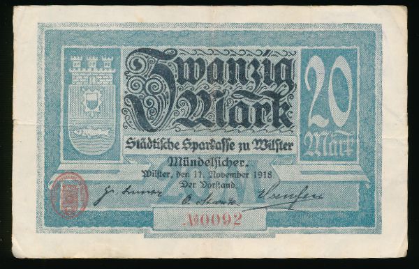 Вильстер., 20 марок (1918 г.)