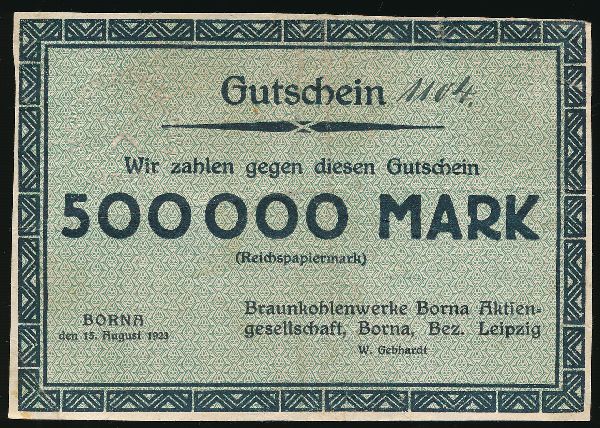 Борна., 500000 марок (1923 г.)