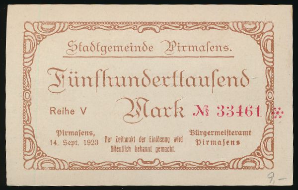 Пирмазенс., 500000 марок (1923 г.)