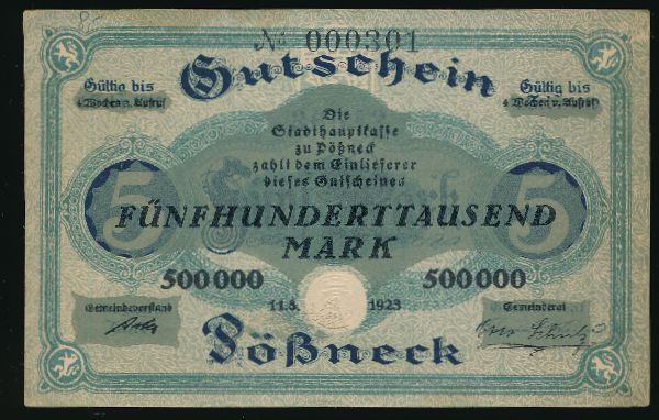 Пёснек., 500000 марок (1923 г.)