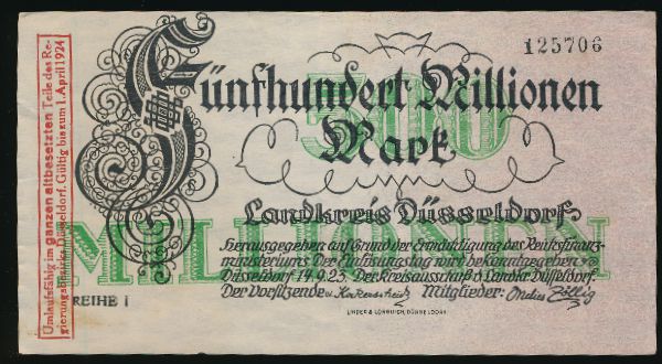 Дюссельдорф., 500000000 марок (1924 г.)