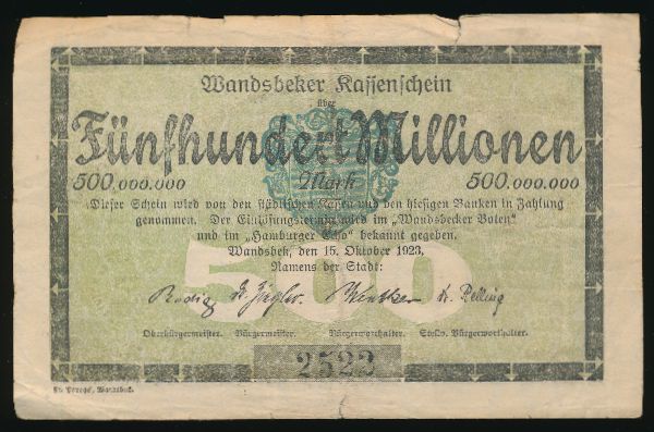 Вандсбек., 500000000 марок (1923 г.)