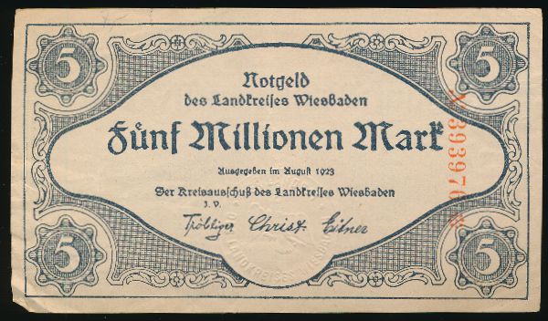 Висбаден., 5000000 марок (1923 г.)