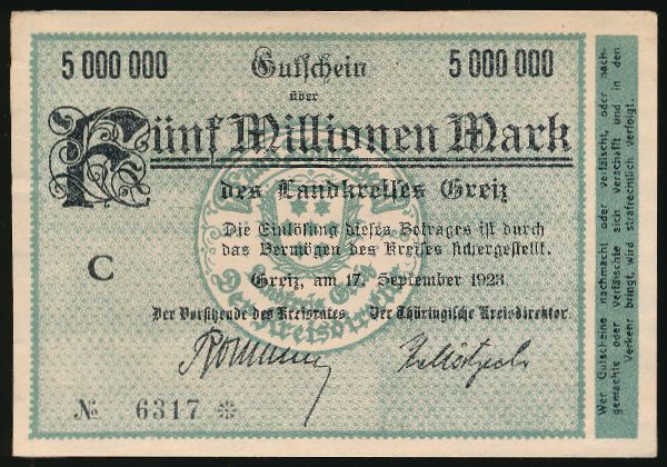 Майнц., 5000000 марок (1923 г.)