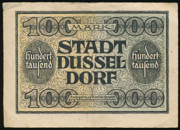Дюссельдорф., 100000 марок (1923 г.)