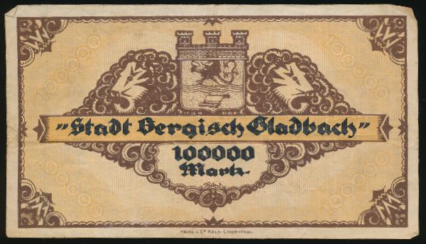Бергиш-Гладбах., 100000 марок (1923 г.)