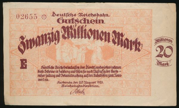 Карлсруэ., 20000000 марок (1923 г.)