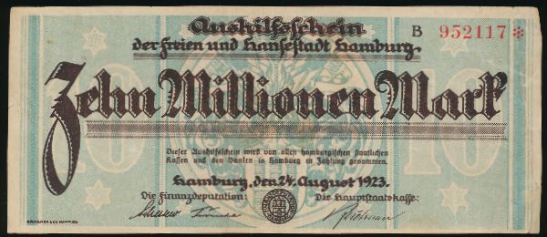Гамбург., 10000000 марок (1923 г.)