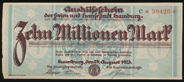 Гамбург., 10000000 марок (1923 г.)