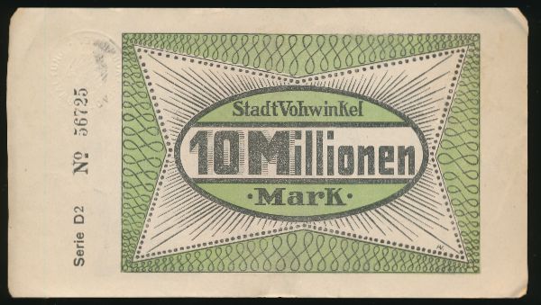 Фовинкель., 10000000 марок (1923 г.)