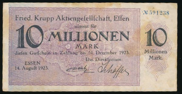 Эссен., 10000000 марок (1923 г.)