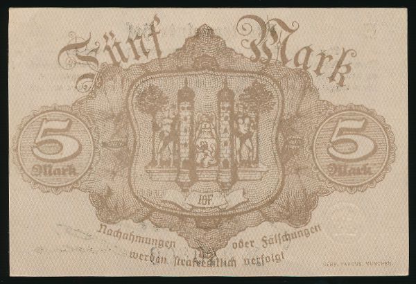 Хоф., 5 марок (1918 г.)
