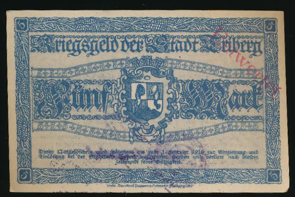 Фрайбург-им-Брайсгау., 5 марок (1919 г.)