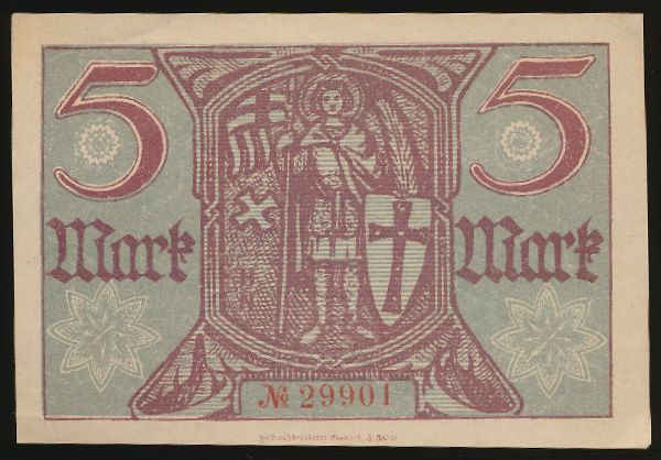 Айзенах., 5 марок (1918 г.)