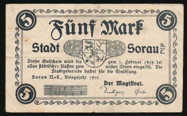Жары., 5 марок (1919 г.)