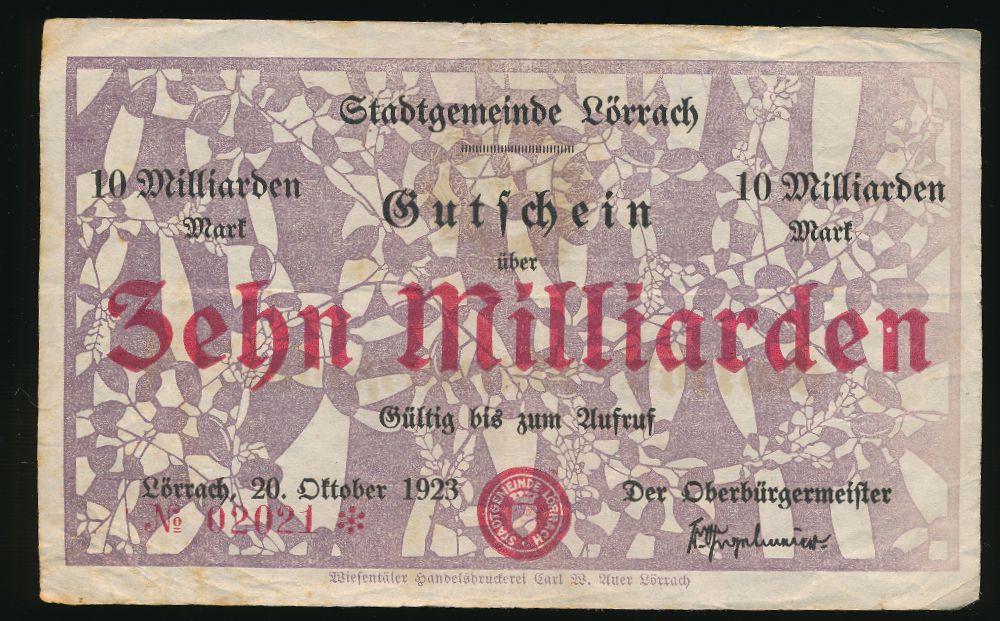 Лёррах., 10000000000 марок (1923 г.)