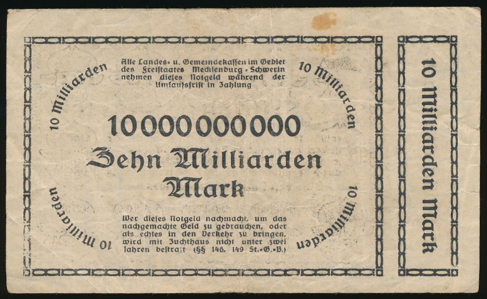 Шверин., 10000000000 марок (1923 г.)