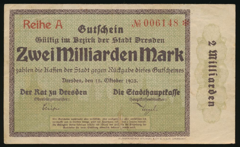 Дрезден., 2000000000 марок (1923 г.)