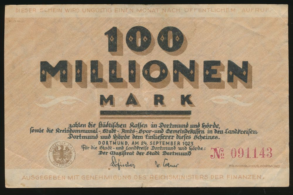 Дортмунд., 100000000 марок (1923 г.)