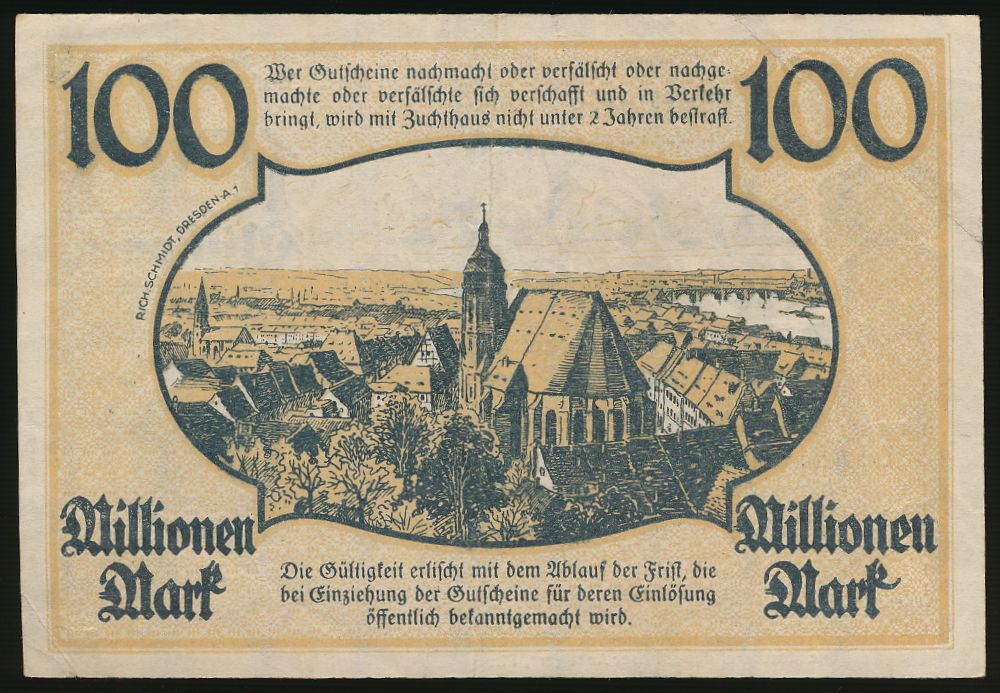 Пирна., 100000000 марок (1923 г.)