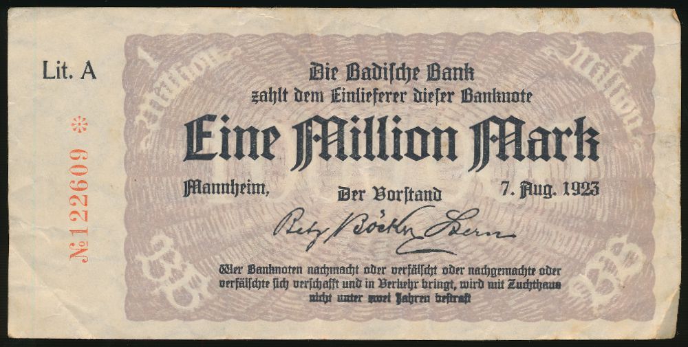 Мангейм., 1000000 марок (1923 г.)