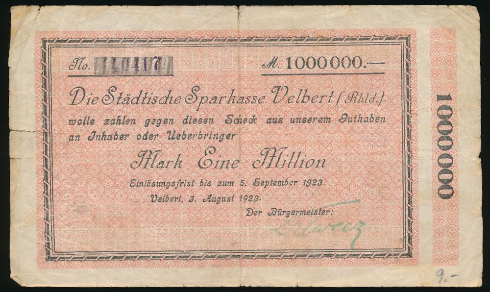 Фельберт., 1000000 марок (1923 г.)