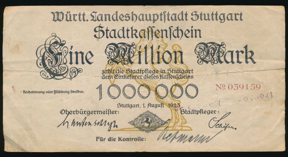 Штутгарт., 1000000 марок (1923 г.)