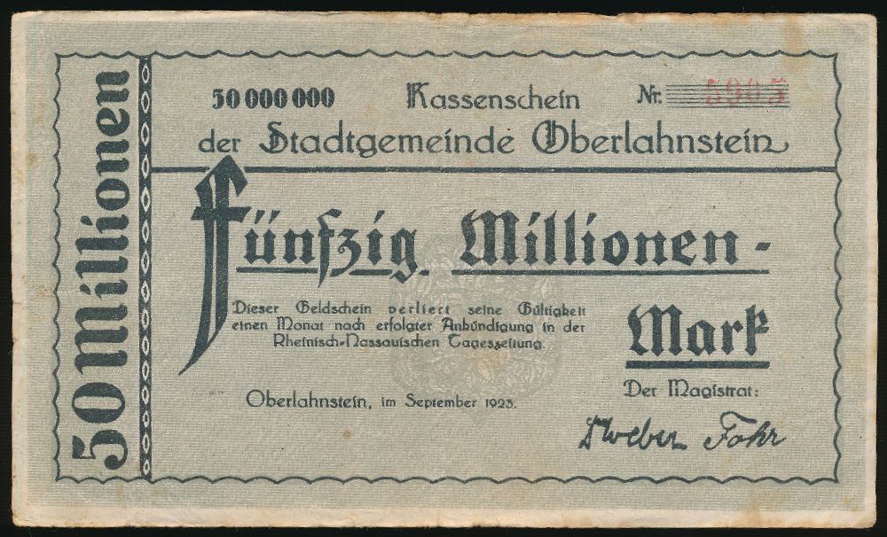 Ланштайн., 50000000 марок (1923 г.)