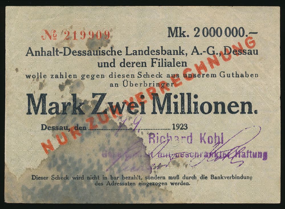 Дессау., 2000000 марок (1923 г.)