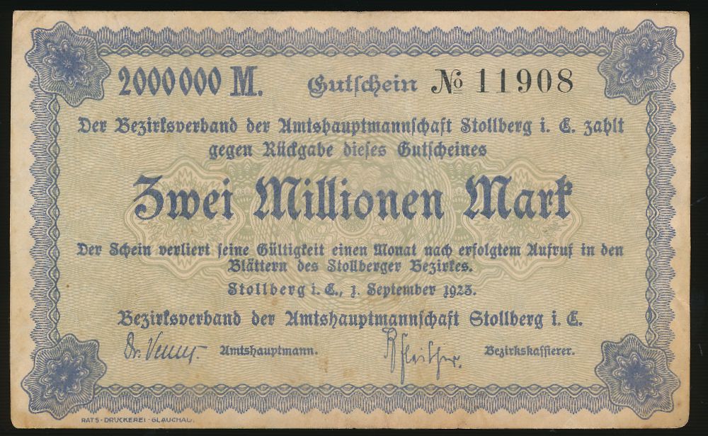 Штольберг., 2000000 марок (1923 г.)