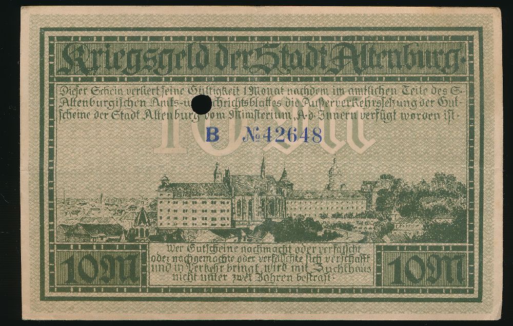 Альтенбург., 10 марок (1918 г.)