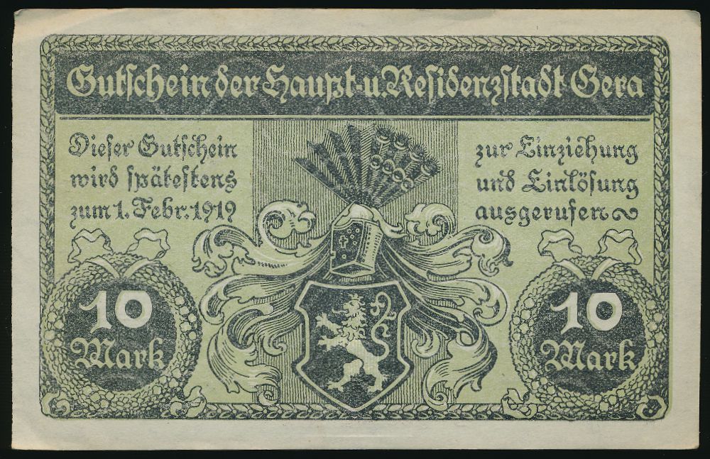 Бера., 10 марок (1919 г.)