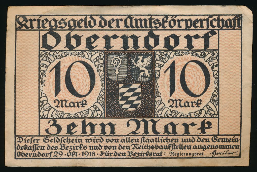 Оберндорф-ам-Неккар., 10 марок (1918 г.)