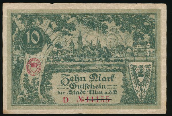 Ульм., 10 марок (1918 г.)
