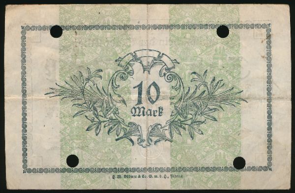 Альтона., 10 марок (1918 г.)