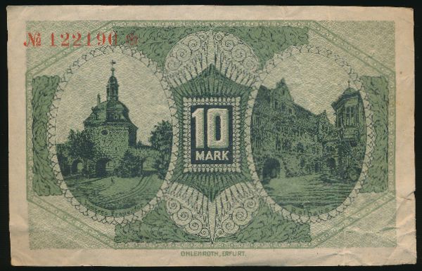Мюльхаузен., 10 марок (1918 г.)
