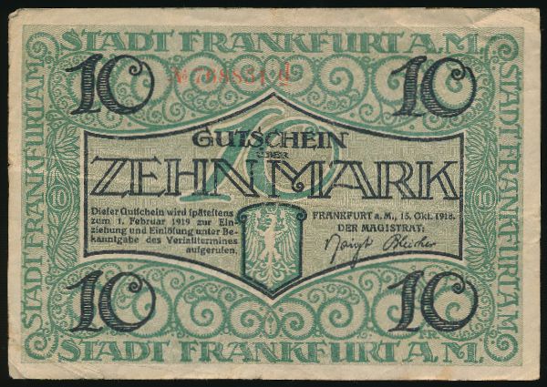 Франкфурт-на-Майне., 10 марок (1918 г.)