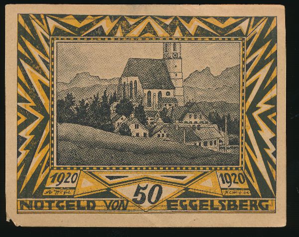 Эггельсберг., 50 геллеров (1920 г.)