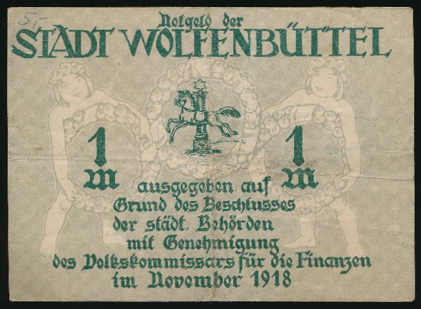 Вольфенбюттель., 1 марка (1918 г.)